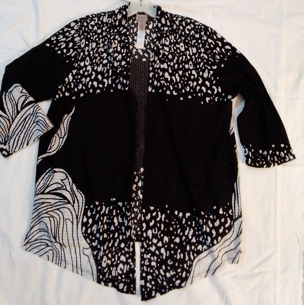 Ladies Chico's Black and white Jacket